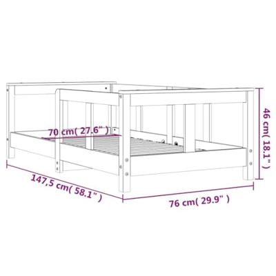 Kinderbedframe 70x140 cm massief grenenhout wit