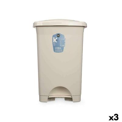 Pedaalemmer Beige Plastic 50 L (3 Stuks) Pedaalemmer Beige Plastic 50 L (3 Stuks)