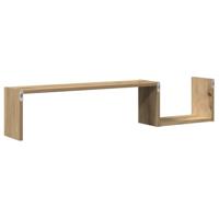Wandschappen 2 st 100x15x20 cm bewerkt hout artisanaal eiken - thumbnail