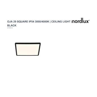 Nordlux 2015066103 Oja Square 29 LED-plafondlamp LED LED 14.5 W Zwart Nordlux 2015066103 Oja Square 29 LED-plafondlamp LED LED 14.5 W Zwart