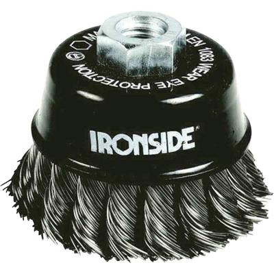 IRONSIDE Komborstel staal Ø 80 mm, voor haakse slijper, gevlochten draad, met schroefdraadaansluiting M14, draaddikte 0,50 mm 243006 1 stuk(s)
