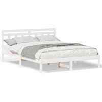 Bedframe met hoofdeinde Wit Grenenhout - thumbnail