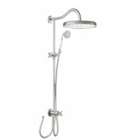 Regendoucheset Tres Opbouw Clasic Incl. Handdouche Kruisgreep RVS - thumbnail