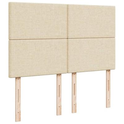 Boxspring met matras stof crèmekleurig 160x200 cm