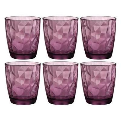 Bormioli Rocco Waterglazen Diamond - Paars - 300 ml - 6 stuks Bormioli Rocco Waterglazen Diamond - Paars - 300 ml - 6 stuks