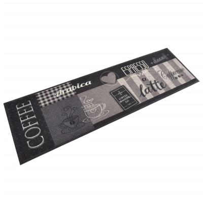 VidaXL Keukenmat wasbaar koffieprint 45x150 cm fluweel zwart