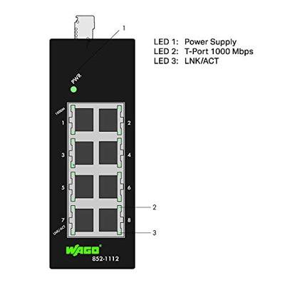 WAGO 852-1112 Industrial Ethernet Switch 8 poorten 10 / 100 / 1000 MBit/s WAGO 852-1112 Industrial Ethernet Switch 8 poorten 10 / 100 / 1000 MBit/s