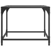 Salontafels 2 st met transparant glazen blad 50x50x40 cm staal - thumbnail