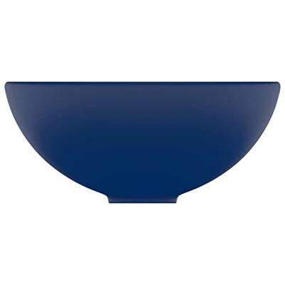 Wastafel rond 32,5x14 cm keramiek mat donkerblauw