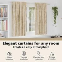 VidaXL Velvet gordijnen met gordijnen 2 pcs crème 175 x 140 cm fluweel - thumbnail