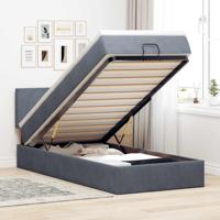 Ottoman bed met matras 90x190cm fluweel donkergrijs - thumbnail
