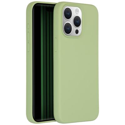 Accezz Liquid Silicone Backcover met MagSafe iPhone 15 Pro Max Telefoonhoesje Groen