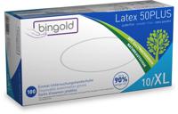 Handschoenen uit latex, extra large, wit, poedervrij, doos van 100 stuks - thumbnail