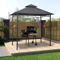 VidaXL Barbecue paviljoen 240x150x255 cm staal antraciet - thumbnail