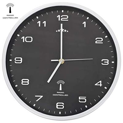 VidaXL Wandklok met quartz uurwerk radiogestuurd 31 cm zwart VidaXL Wandklok met quartz uurwerk radiogestuurd 31 cm zwart