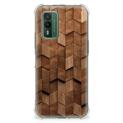 Stevig Telefoonhoesje voor Nokia XR21 Wooden Cubes Stevig Telefoonhoesje voor Nokia XR21 Wooden Cubes