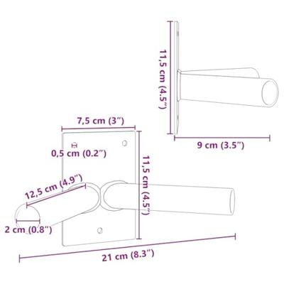 VidaXL Vlaggen mast houder zilver 11,5 x 7,5 x 0,2 cm staal