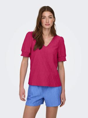 Only Onldiana S/s V-neck Top Cs Jrs 15377884 T-shirt Korte Mouw 5066239 Sangria