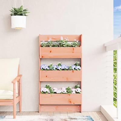 Plantenbak wandmontage 3-laags 60x18,5x110 cm douglashout
