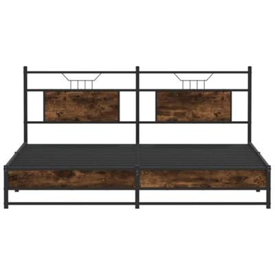 Bedframe zonder matras metaal gerookt eikenkleurig 183x213 cm