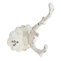 Clayre & Eef Wandhaak 10x10x13 cm Wit Ijzer Rechthoek Kapstok - thumbnail