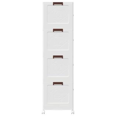 Opbergbox stapelbaar met wielen 4-laags 75 L 65x40x145 cm Opbergbox stapelbaar met wielen 4-laags 75 L 65x40x145 cm