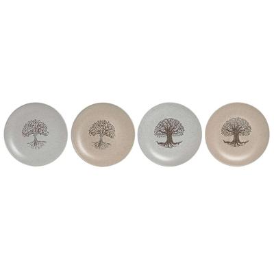 Dinerbord Home ESPRIT Wit Beige Keramiek Traditioneel 20 x 20 x 2,5 cm