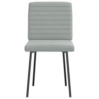 Eetkamerstoelen 4 st fluweel lichtgrijs - thumbnail
