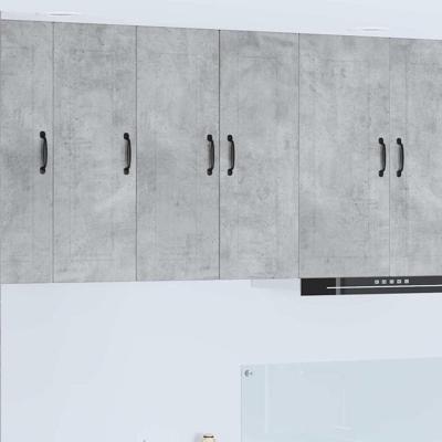 Keukenkast 2 pcs Beton Grijs 30 x 31 x 80 cm Bewerkt hout