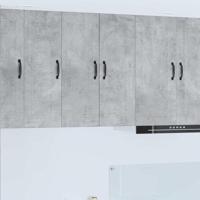 Keukenkast 2 pcs Beton Grijs 30 x 31 x 80 cm Bewerkt hout - thumbnail