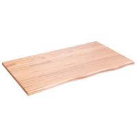 Wandschap 100x60x2 cm behandeld massief eikenhout lichtbruin - thumbnail