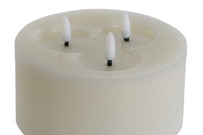 Kaars LED Home ESPRIT Beige 15 x 15 x 7 cm (AA)