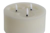 Kaars LED Home ESPRIT Beige 15 x 15 x 7 cm (AA) - thumbnail