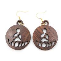 Oorhangers Boeddha Hout - thumbnail