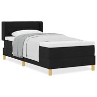 Boxspring bed met hoofdeinde Zwart en Wit 90 x 190 cm Stof - thumbnail