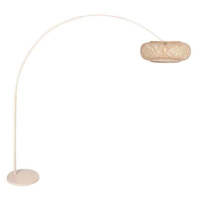 Steinhauer BooglampSparkled Light crème met bamboe kap Ø 60cm - 4319CR