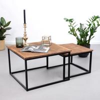 Brix Salontafel 'Chess' Black, set van 2 stuks, kleur Zwart - thumbnail