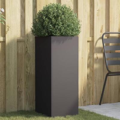 VidaXL Plantenbak 32x29x75 cm staal zwart VidaXL Plantenbak 32x29x75 cm staal zwart