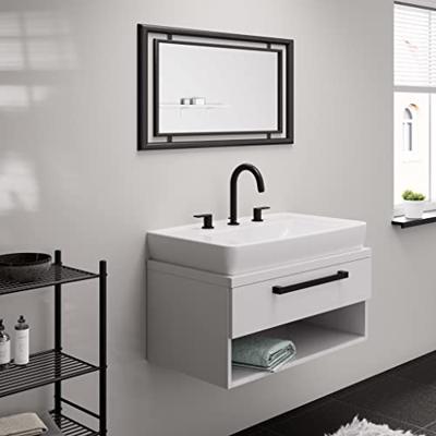 Hansgrohe Wastafelmengkraan Vernis Shape 3-Gats Met Trekwaste Mat Zwart