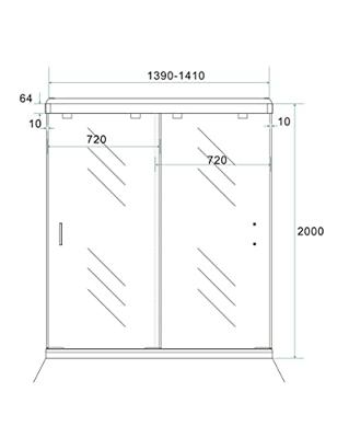 Nisdeur Wiesbaden Dubbele Schuifdeur 2-Delig 140x200 cm 8 mm NANO Nisdeur Wiesbaden Dubbele Schuifdeur 2-Delig 140x200 cm 8 mm NANO