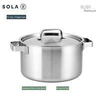 Sola Pannenset Ruby - RVS - Kookpan ø 16, 18, 20 cm & Steelpan ø 16 cm - Inductie geschikt - 4 Delig - thumbnail