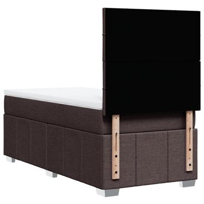 Boxspring met matras stof donkerbruin 90x200 cm - thumbnail