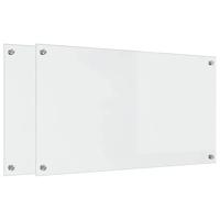 VidaXL Keuken achterwand 2 pcs doorzichtig 90 x 50 cm gehard glas - thumbnail