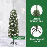 VidaXL Kunstkerstboom groen 120 cm pvc en staal en kunststof - thumbnail