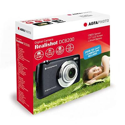 AgfaPhoto Realishot DC8200 Digitale camera 18 Mpix Zoom optisch: 8 x Zwart Incl. accu, Incl. tas Full-HD video-opname, Geïntegreerde accu