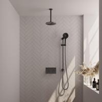Brauer Gunmetal Edition Thermostatische Regendoucheset Inbouw - Hoofddouche 20 cm - Met Drukknoppen - Handdouche 3 Standen - Doucheslang - Geintegreerde Glijstang - Gunmetal - thumbnail
