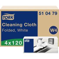 Reinigingsdoek Tork W4 Premium gevouwen 1-laags 4x120 vel wit 510479 - thumbnail