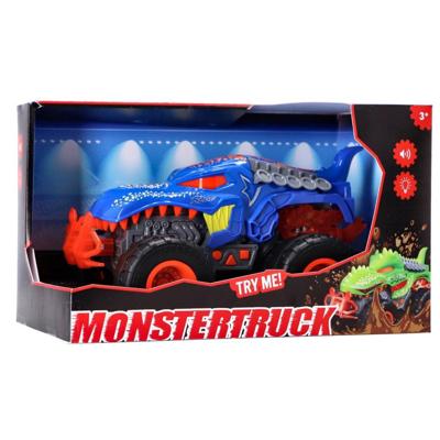 Monstertruck Dino Blauw Met Licht En Geluid