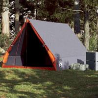 VidaXL Tent a-frame 2-persoons waterdicht grijs en oranje - thumbnail