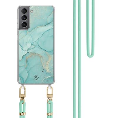 Samsung Galaxy S21 hoesje met mint koord - Touch of mint Samsung Galaxy S21 hoesje met mint koord - Touch of mint